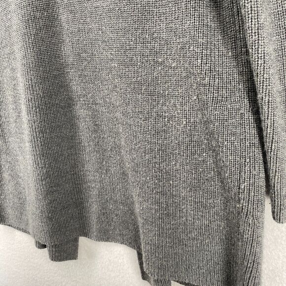 EILEEN FISHER Cardigan XS Extra Fine Merino Wool Rib Open Front Long Sleeve Gray - Picture 7 of 14